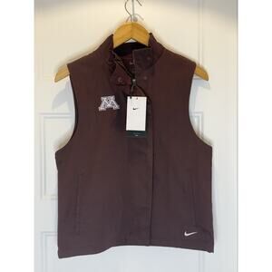 Nike Minnesota Golden Gophers Golf Vest Womens Small Maroon Full Zip NWT